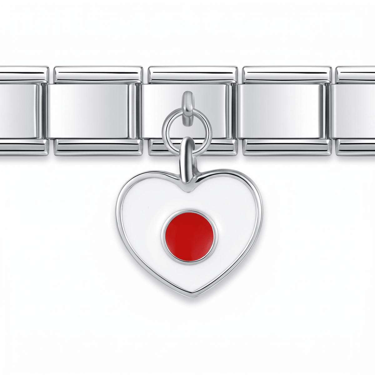 Charm Corazón Japón en pulsera italiana de eslabones