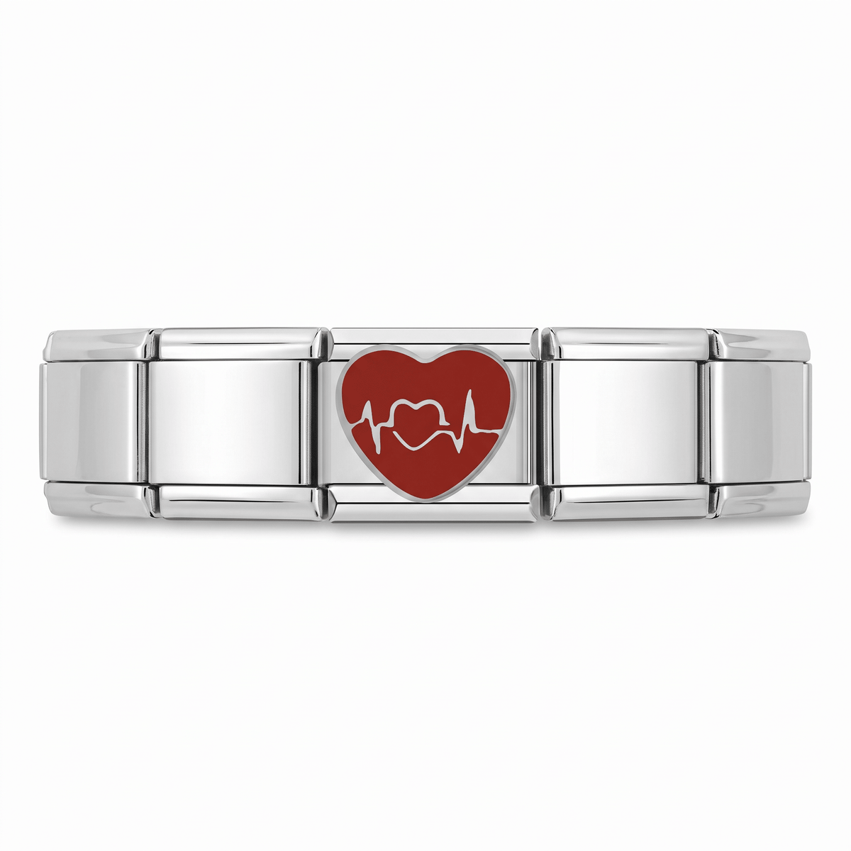 Charm Corazon (Latido) en pulsera italiana de eslabones