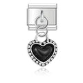 Charm Corazón Negro (Colgante, Plateado)