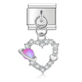 Charm corazón planeta (Colgante, Plateado)