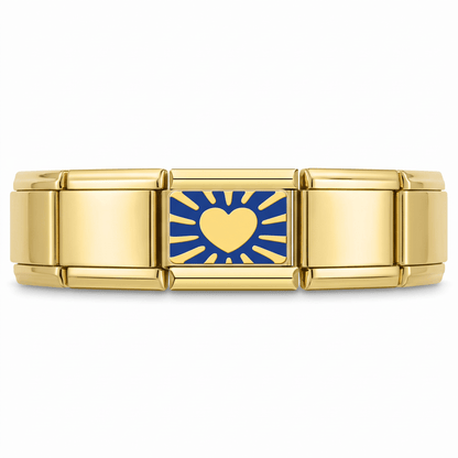 Charm Corazon (Rayos) en pulsera italiana de eslabones