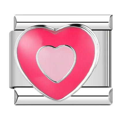 Charm Corazón Rosa (Fucsia) - Italian Charms