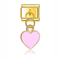 Charm Corazón rosa (Colgante, Dorado)