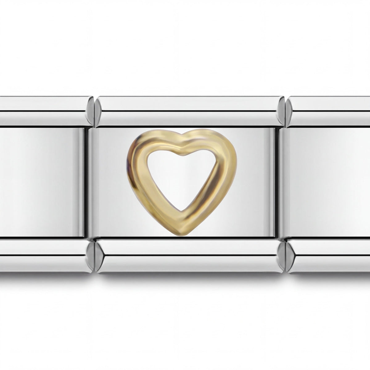 Charm Corazón (Silueta) en pulsera italiana de eslabones