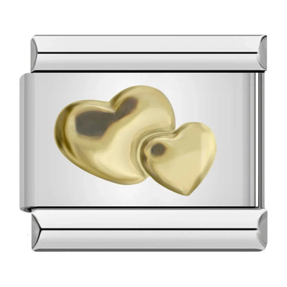 Charm Corazones (Dorados) - Italian Charms