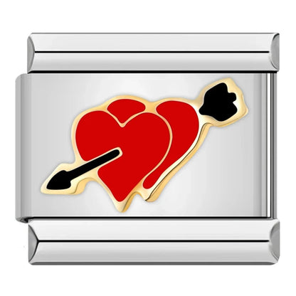 Charm Corazones (Flechados) - Italian Charms