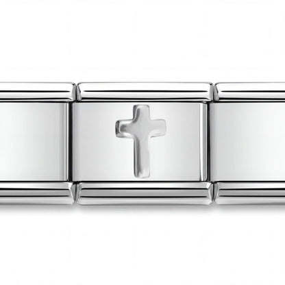 Charm Cruz en pulsera italiana de eslabones