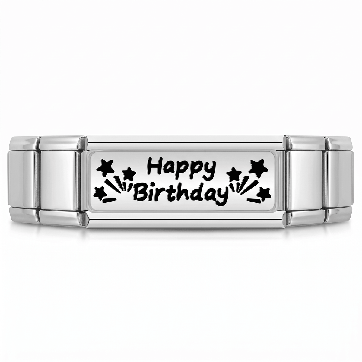 Charm Cumpleaños (Letras) en pulsera italiana de eslabones