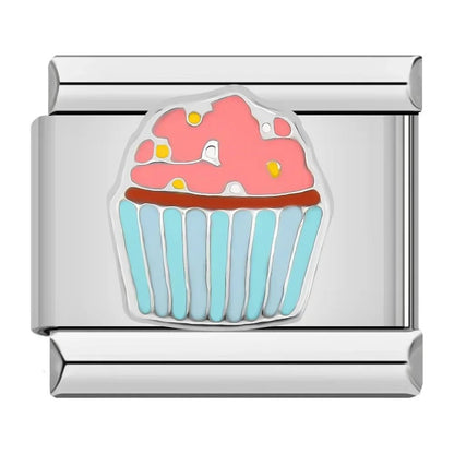 Charm Cup Cake (Rosa) - Italian Charms