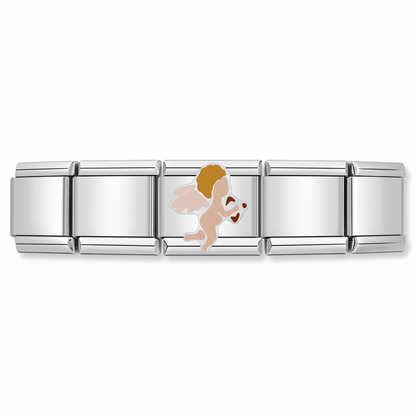 Charm Cupido en pulsera italiana de eslabones