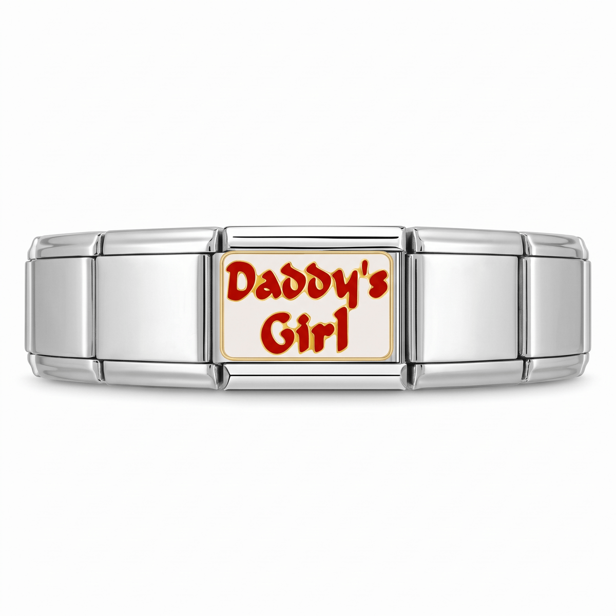 Charm Daddys girl en pulsera italiana de eslabones
