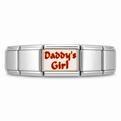 Charm Daddys girl en pulsera italiana de eslabones
