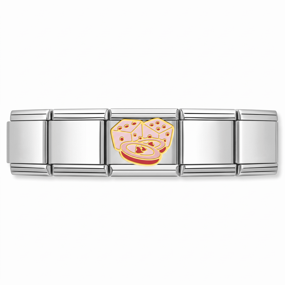 Charm Dados Suerte en pulsera italiana de eslabones