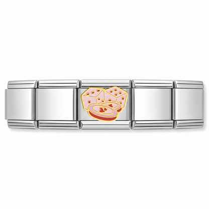 Charm Dados Suerte en pulsera italiana de eslabones