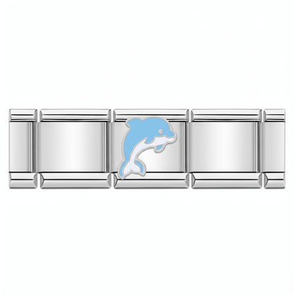Charm Delfin en pulsera italiana de eslabones