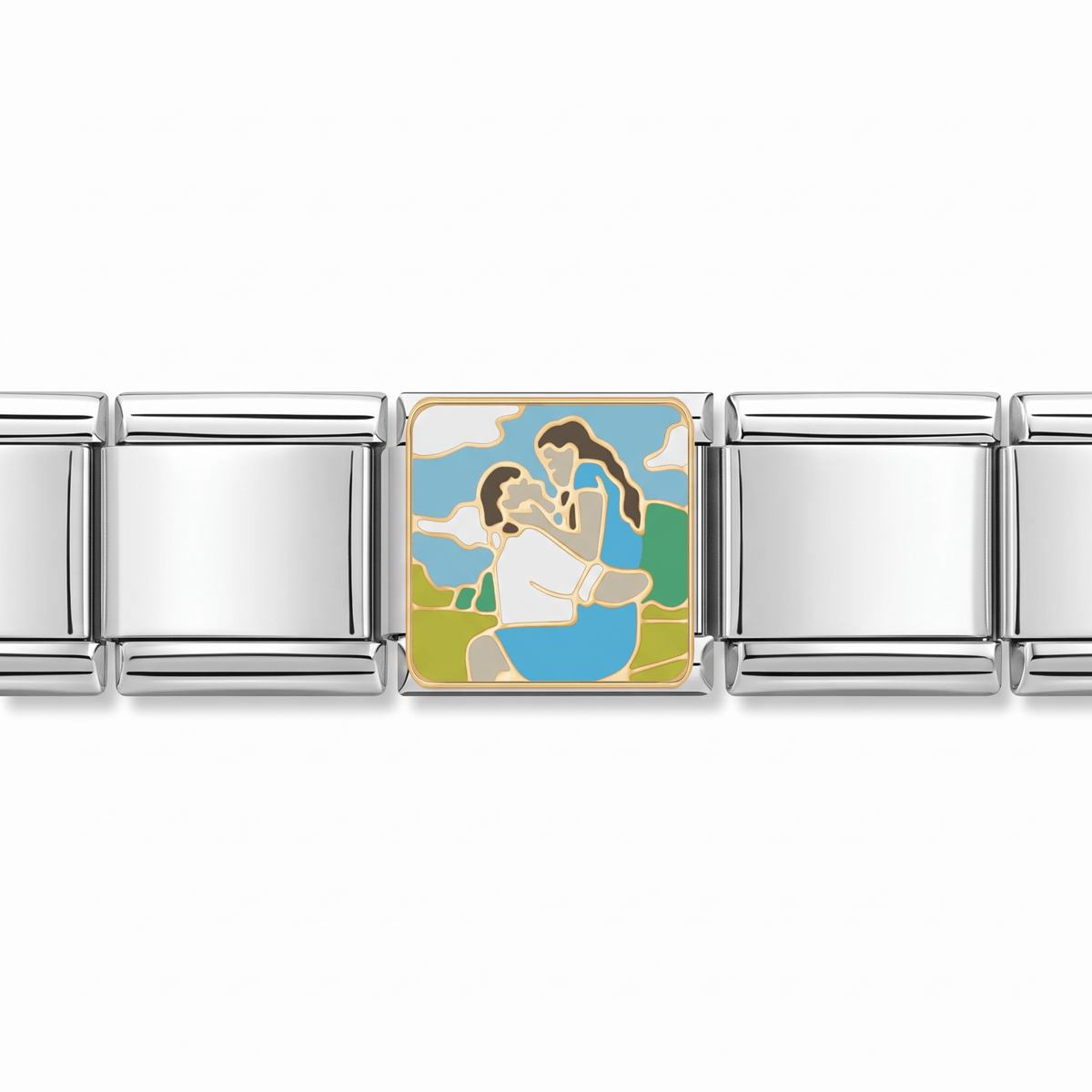Charm Diario de una Pasión / The Notebook (Abrazo) en pulsera italiana de eslabones