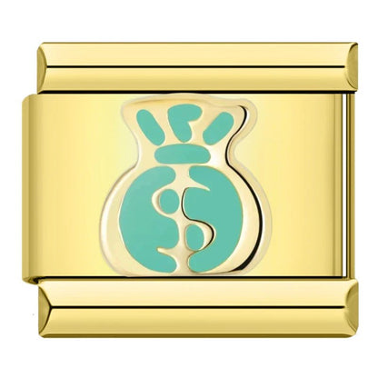 Charm Dinero (Bolsa, Dorado) - Italian Charms