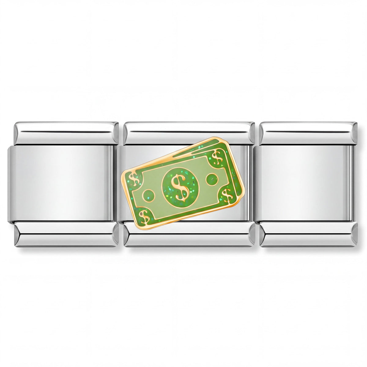 Charm Dinero (Billete) en pulsera italiana de eslabones