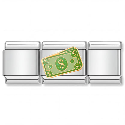Charm Dinero (Billete) en pulsera italiana de eslabones