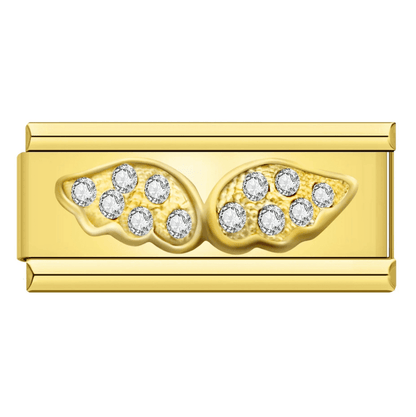 Charm Doble Alas (con Brillos) - Italian Charms