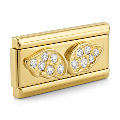 Charm Doble Alas (con Brillos) - Italian Charms