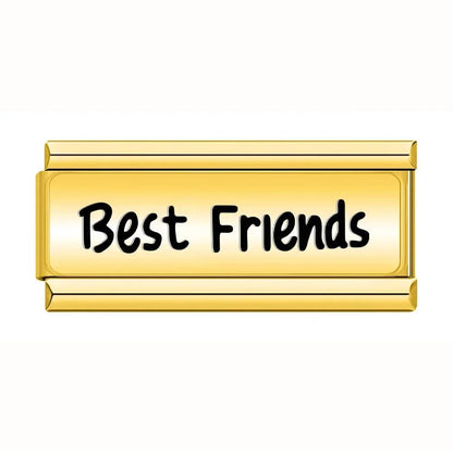 Charm Doble Best Friends (Dorado) - Italian Charms