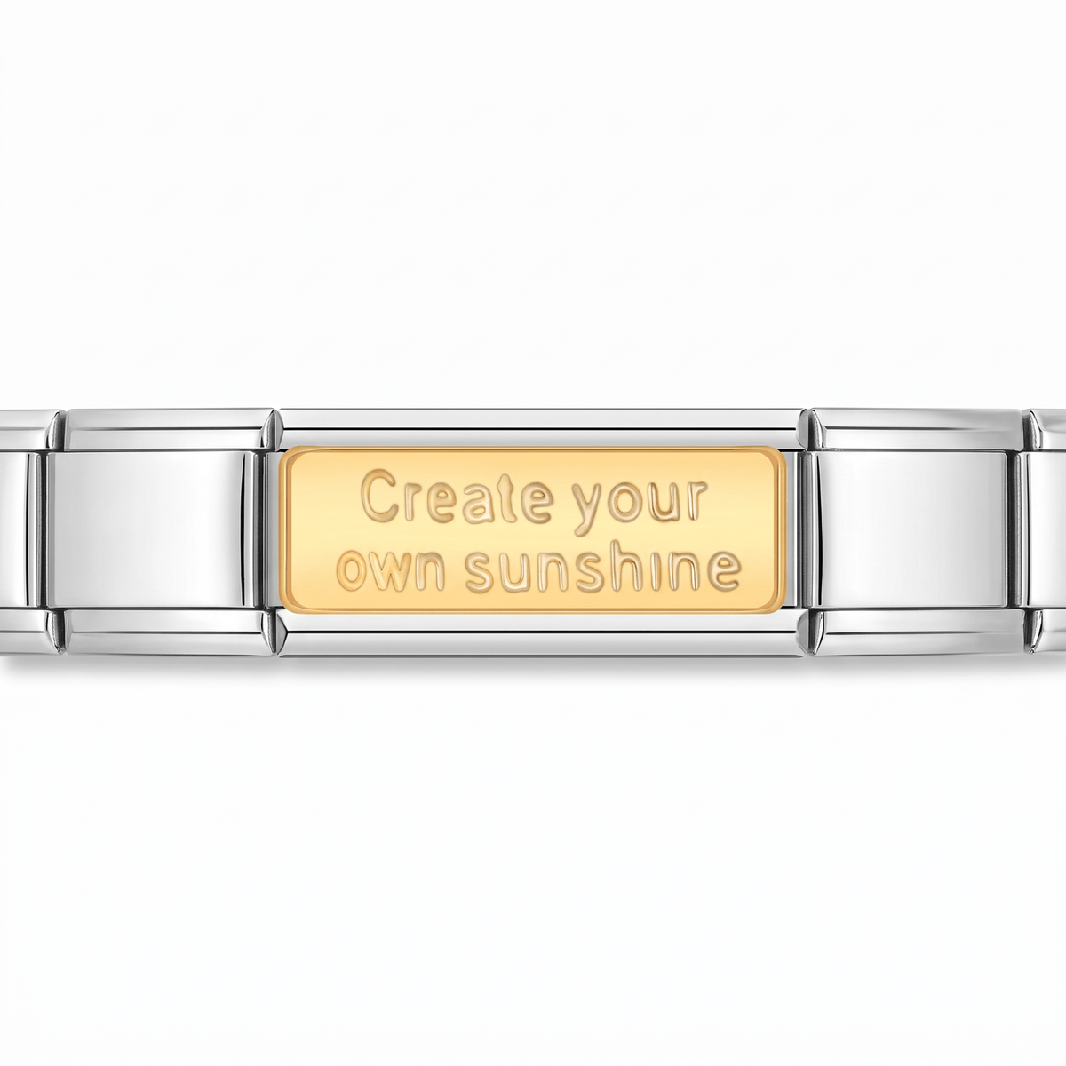 Charm Doble Create your sunshine en pulsera italiana de eslabones