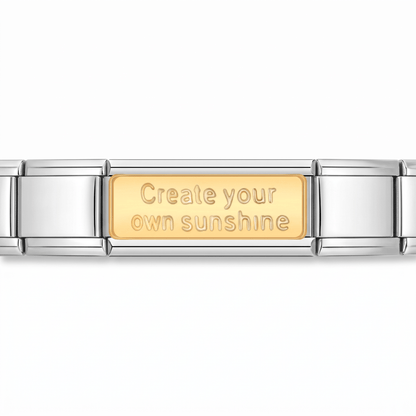 Charm Doble Create your sunshine en pulsera italiana de eslabones