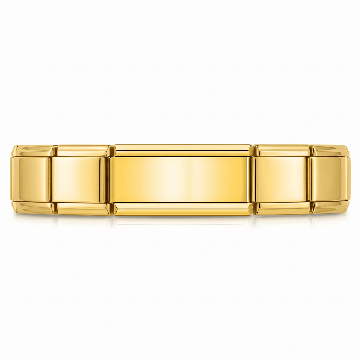 Charm Doble Dorado en pulsera italiana de eslabones