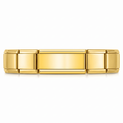 Charm Doble Dorado en pulsera italiana de eslabones