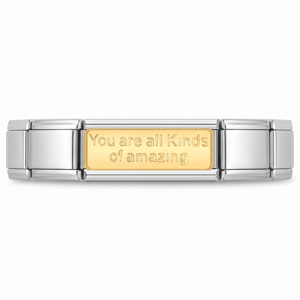 Charm Doble Frase en pulsera italiana de eslabones