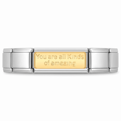 Charm Doble Frase en pulsera italiana de eslabones