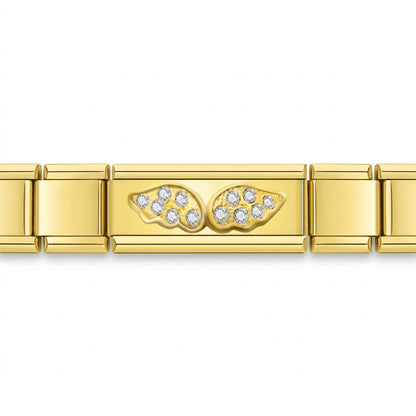 Charm Doble Alas (con Brillos) – en pulsera