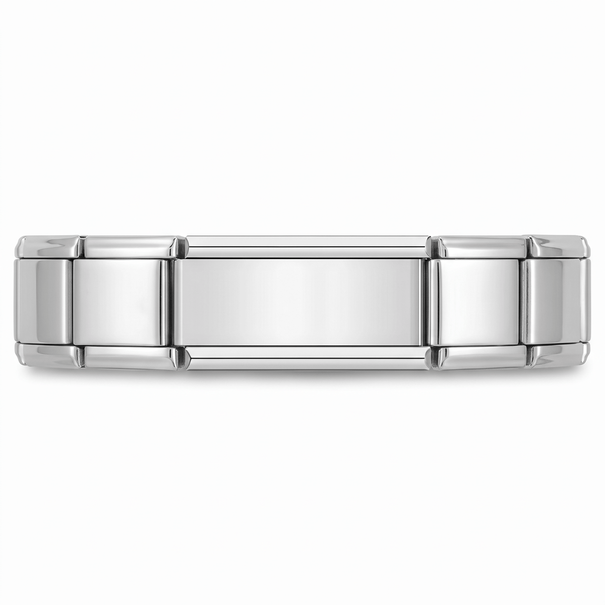 Charm Doble Plateado en pulsera italiana de eslabones