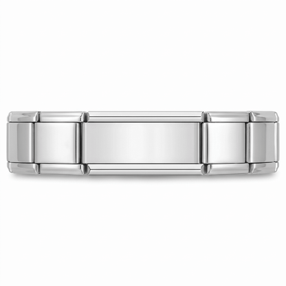 Charm Doble Plateado en pulsera italiana de eslabones