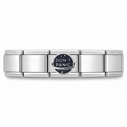 Charm Dont panic en pulsera italiana de eslabones