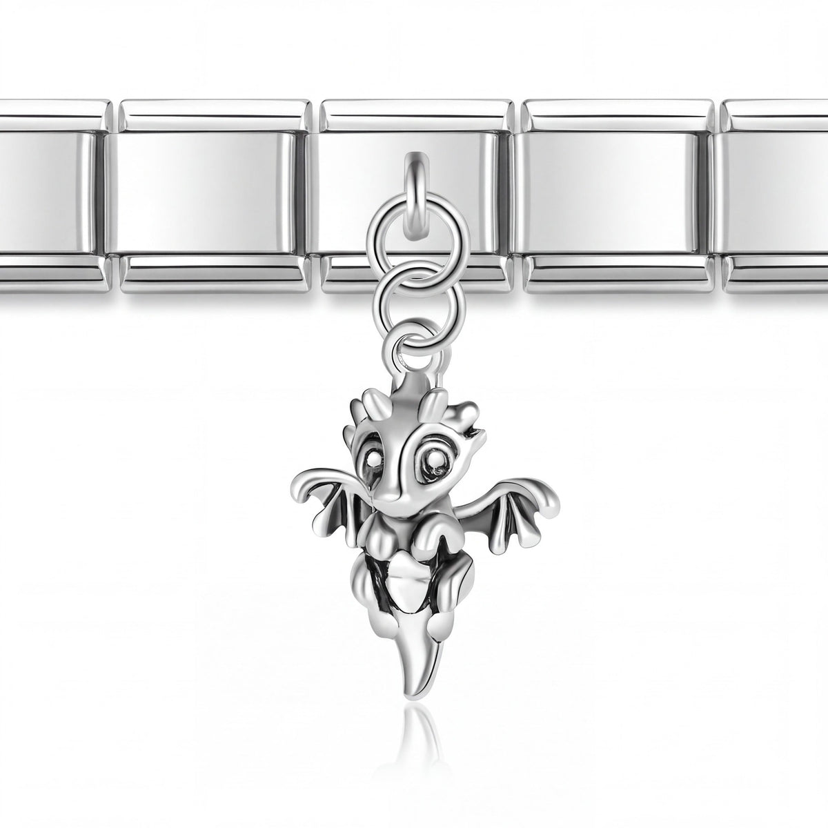 Charm Dragón Mágico en pulsera italiana de eslabones
