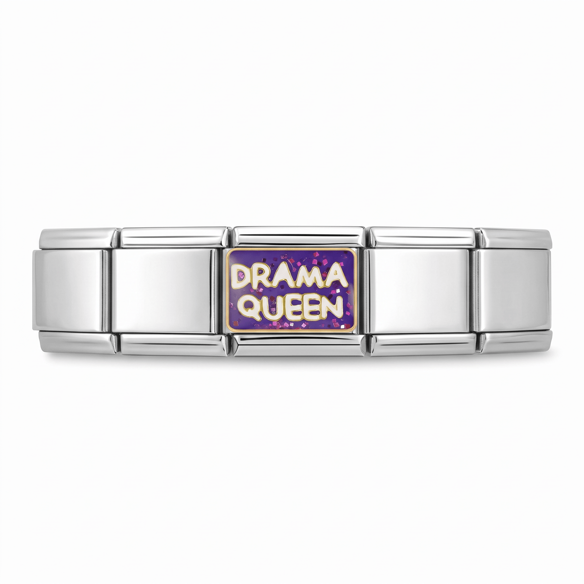 Charm Drama queen en pulsera italiana de eslabones