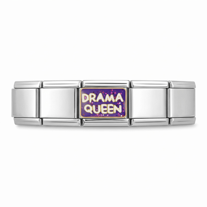 Charm Drama queen en pulsera italiana de eslabones