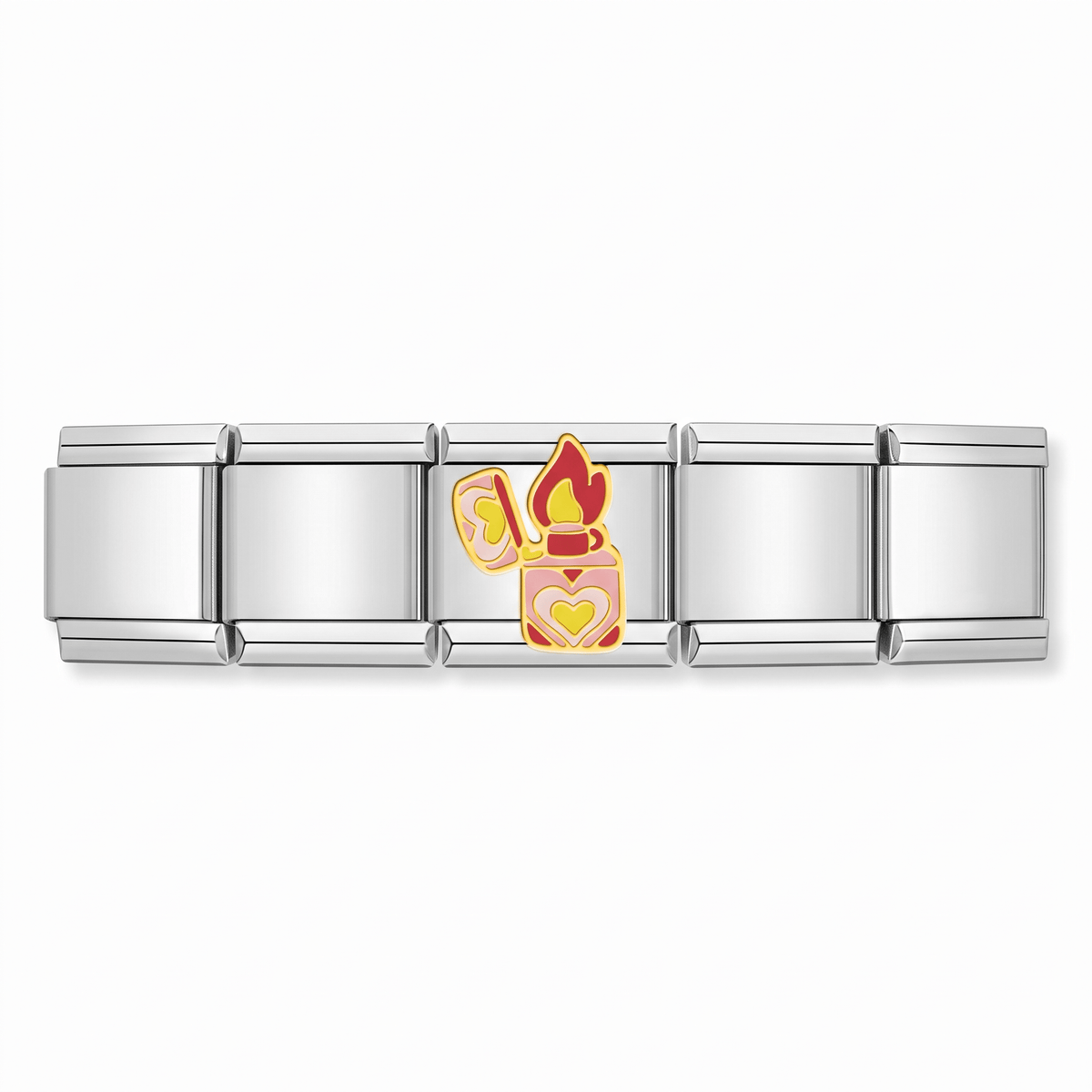 Charm Encendedor Amor en pulsera italiana de eslabones