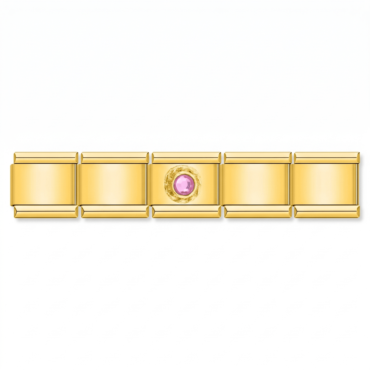 Charm Energía Brillo Rosa en pulsera italiana de eslabones