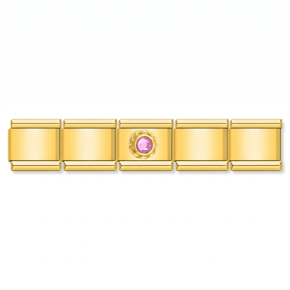 Charm Energía Brillo Rosa en pulsera italiana de eslabones