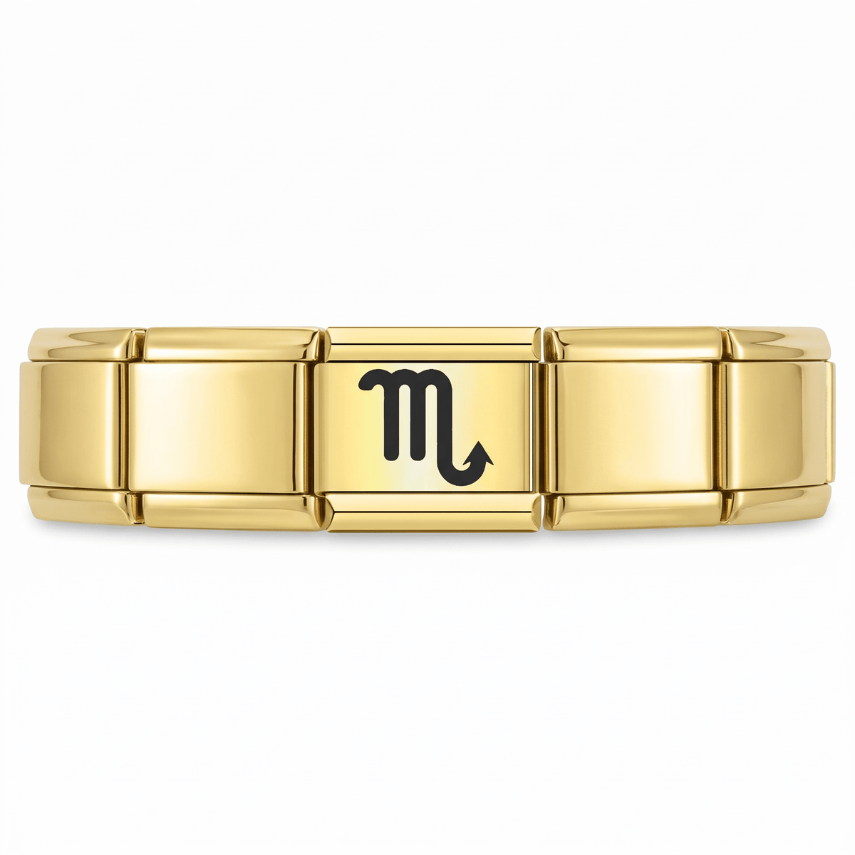 Charm Escorpio (Dorado) en pulsera italiana de eslabones