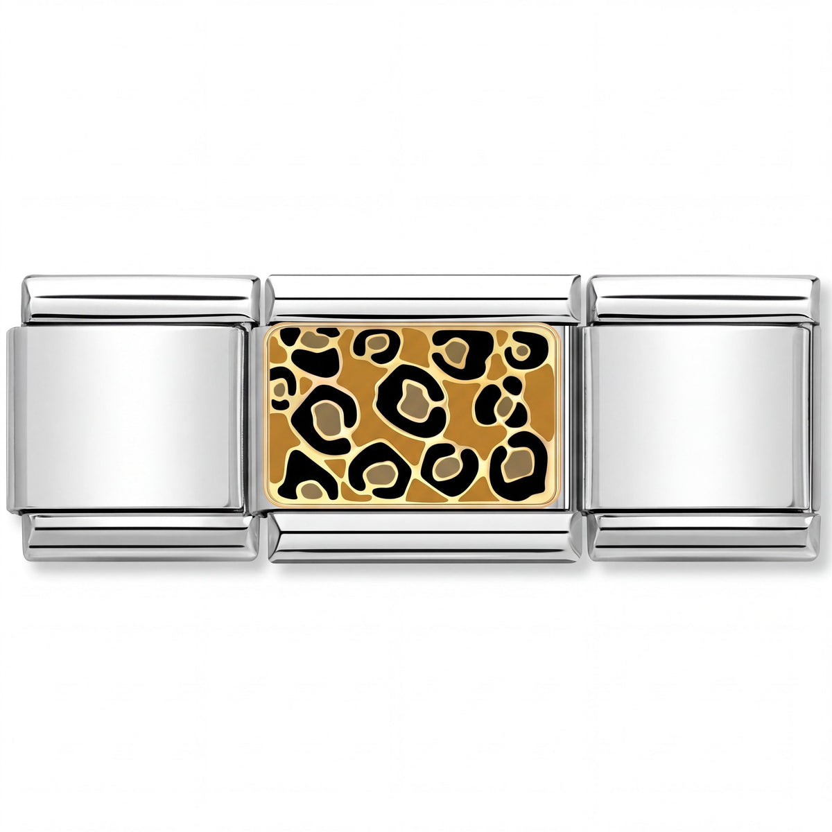 Charm Estampado de leopardo en pulsera italiana de eslabones