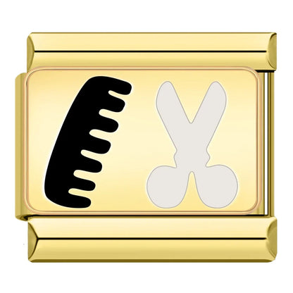 Charm Estilista (Peine y Tijeras) - Italian Charms