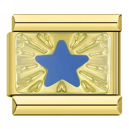 Charm Estrella Azul (Rayos Dorados) - Italian Charms