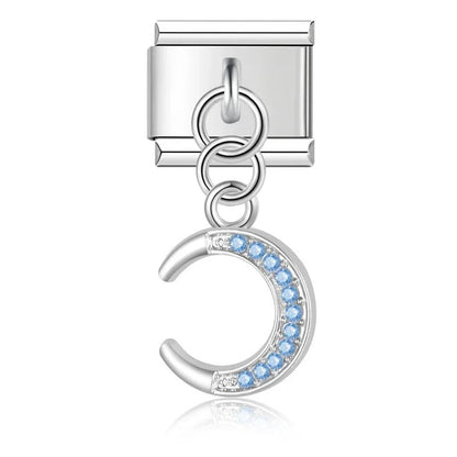 Charm Estrella azul (Colgante Forma de Luna) - Italian Charms