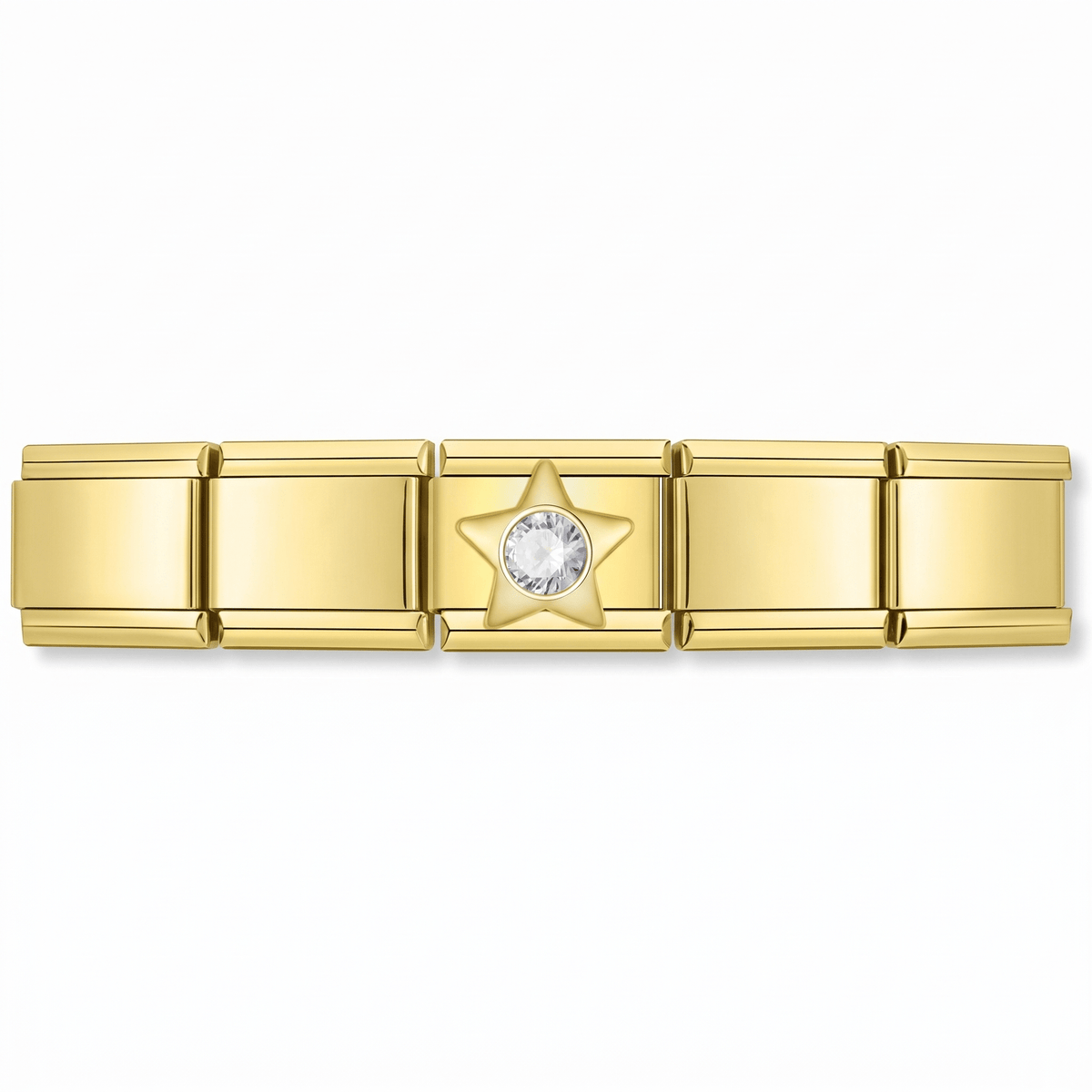 Charm Estrella brillo en pulsera italiana de eslabones
