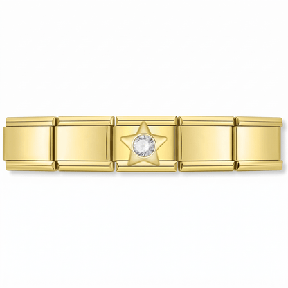 Charm Estrella brillo en pulsera italiana de eslabones