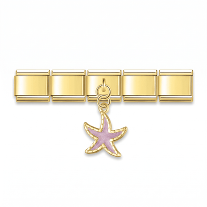 Charm Estrella de Mar en pulsera italiana de eslabones